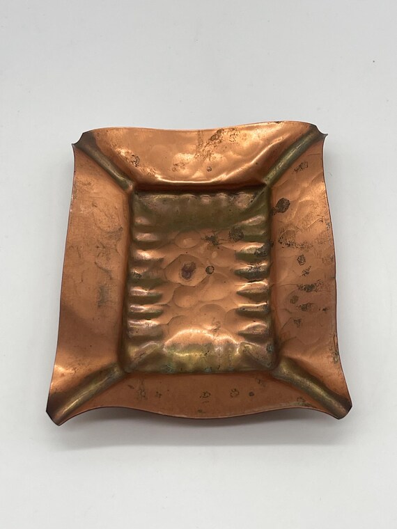 Small Rectangular Hammered Gregorian Copper 523 T… - image 2