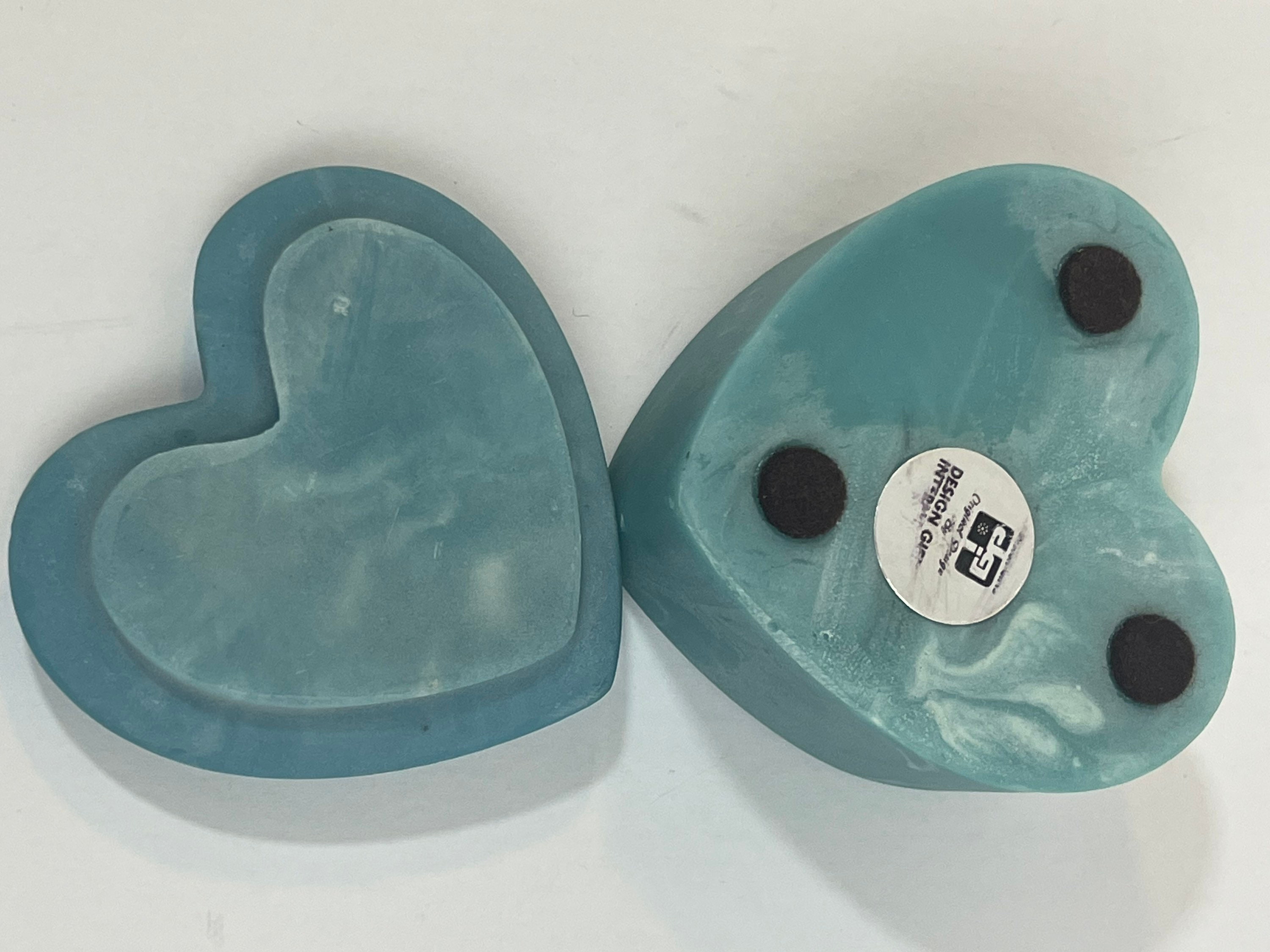 Design Gifts International Blue Soapstone Heart Shaped Trinket Etsy