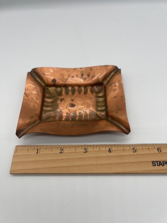 Small Rectangular Hammered Gregorian Copper 523 T… - image 7