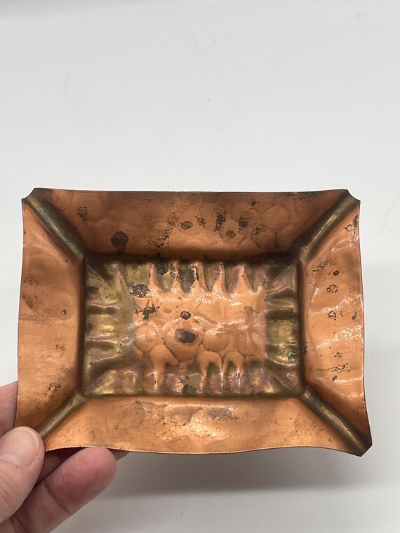Small Rectangular Hammered Gregorian Copper 523 T… - image 6