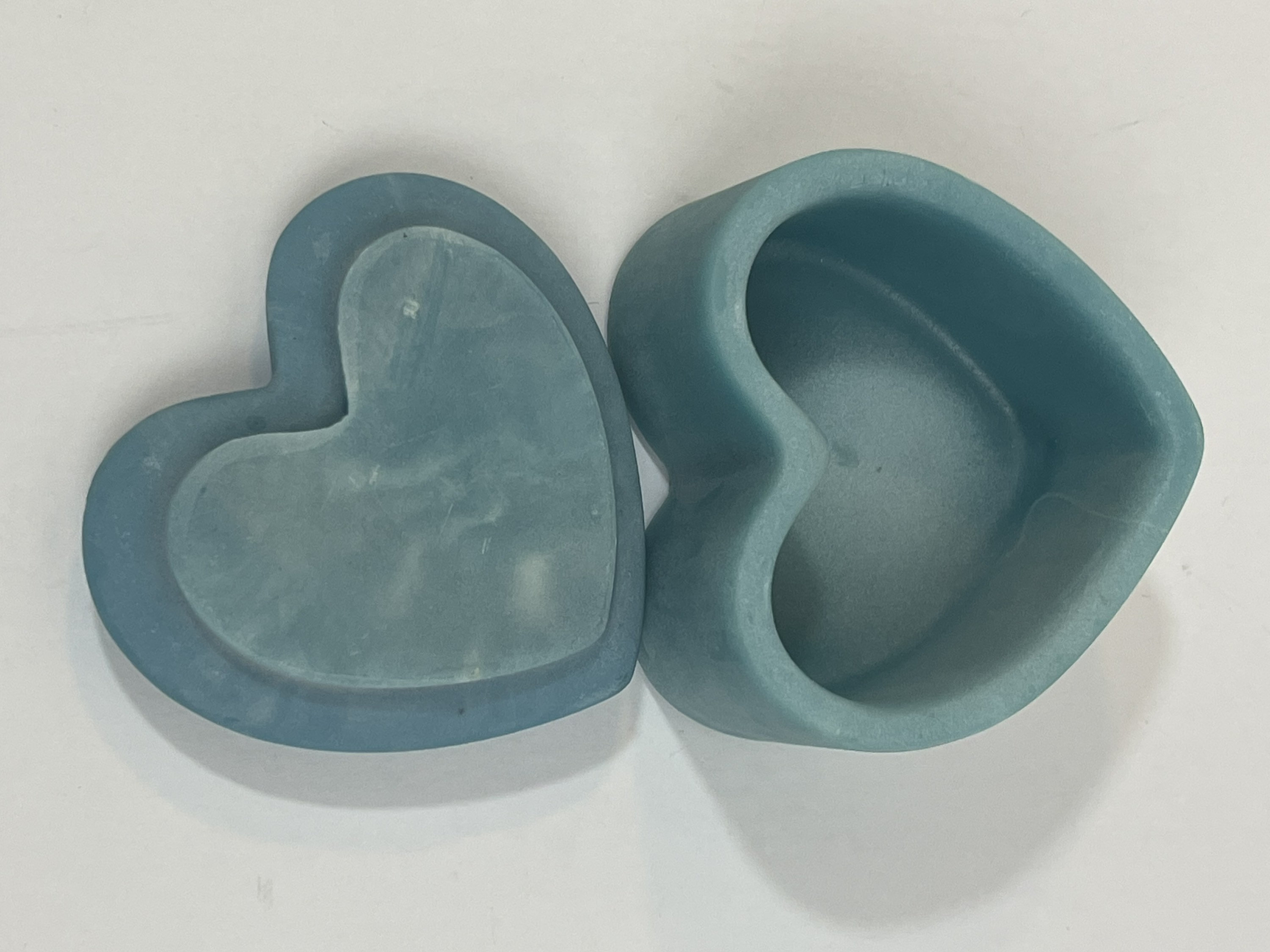 Design Gifts International Blue Soapstone Heart Shaped Trinket Etsy