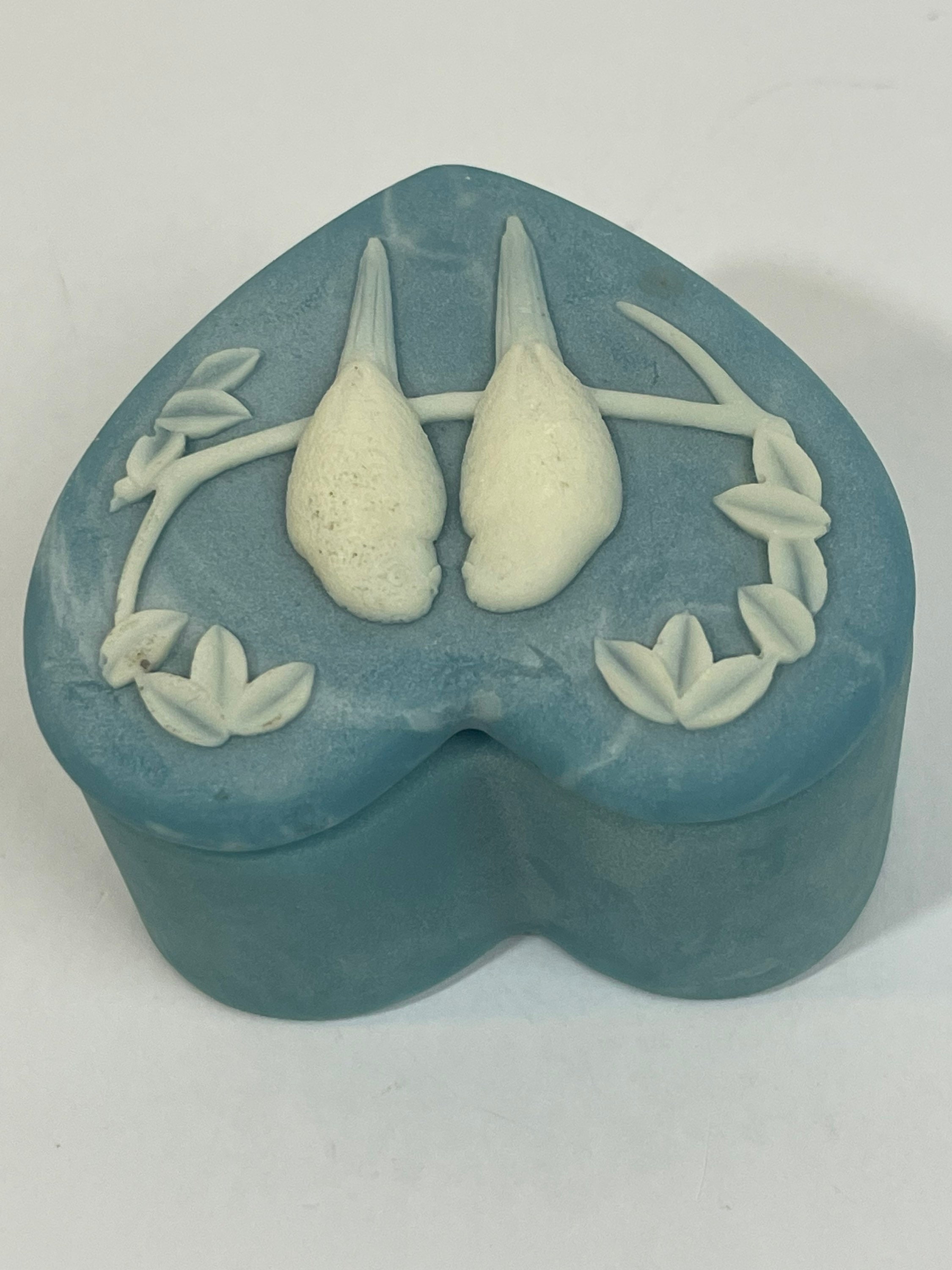 Design Gifts International Blue Soapstone Heart Shaped Trinket Etsy