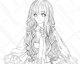 Cute Girl Colouring Page Anime Colouring Page Colouring - Etsy Canada Cute Girl Colouring Page Anime Colouring Page Colouring - Etsy Canada