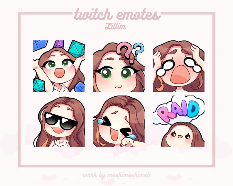 6 Custom Emotes Emojis Stickers Pack for Twitch Discord and Etsy
