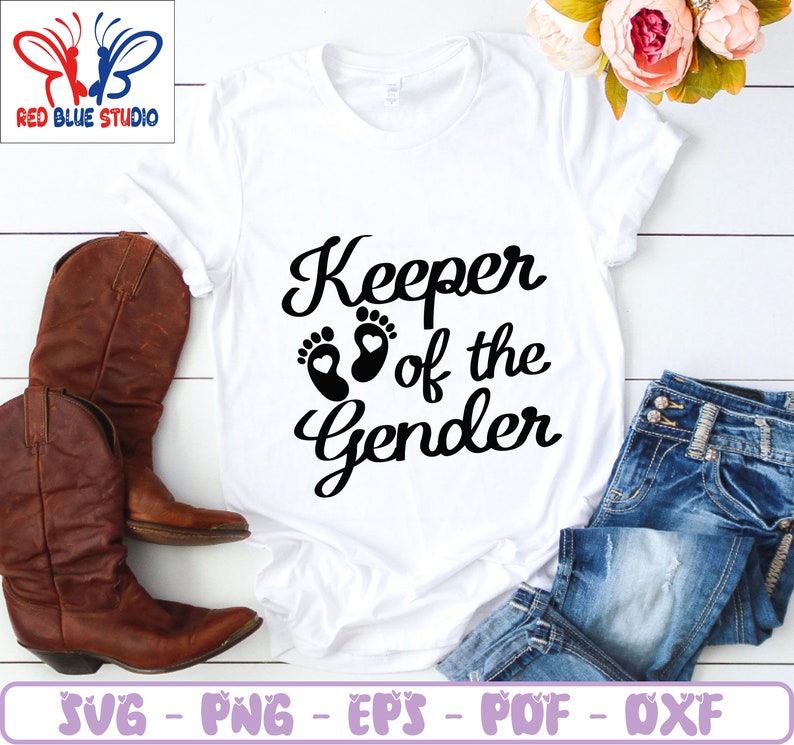 Keeper of the Gender Svg Funny Gender Reveal Shirt Iron on Etsy
