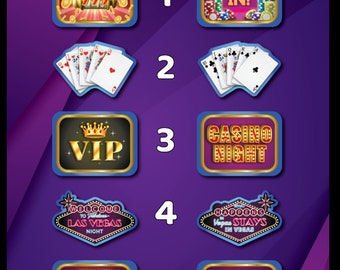 BUNDLE! Las Vegas Casino Night - 5 Double-Sided Photo Booth Props
