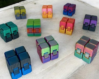 Infinity Würfel Ribbed beweglich | Infinity Cube articulated | Anti-Stress | Fidget | Spinner | 3D Deko | Tabletop