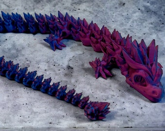 Articulated Crystal Dragon | Multicoloured | Fidget | 3D Decoration | 60 cm | Gemstone Dragon Fans Articulated Tabletop XXL