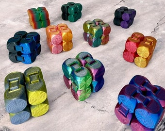 Infinity Cube Grooved Movable | Infinity Cube Articulated | Anti-Stress | Fidget | Spinner | 3D Decor | Tabletop