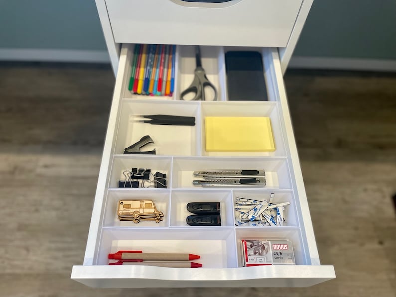 Für IKEA ALEX Ordnungssystem Einsätze Schublade Schubladeneinsätze Organizer Weiß