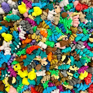 Dieren + figuren beweegbaar | Huisdieren gearticuleerd | VEELKLEURIG | Fidget | 3D-decoratie | Mini's | Minidieren | Scharnierend tafelblad