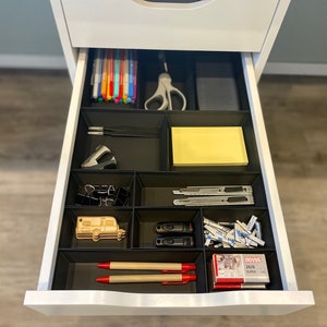 Für IKEA ALEX Ordnungssystem Einsätze Schublade Schubladeneinsätze Organizer Schwarz