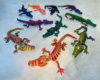 Articulated Crocodile | Multicoloured | Fidget | 3D Decoration | Dino | XXL Dinosaur Joint Tabletop Toy