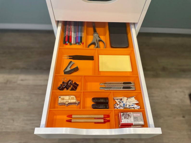 Für IKEA ALEX Ordnungssystem Einsätze Schublade Schubladeneinsätze Organizer Orange
