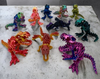 Articulated T-Rex | Tyrannosaurus Rex | Multicolored | Fidget | 3D Decoration | Dinosaur | XXL Jointed Dinosaur Tabletop Toy