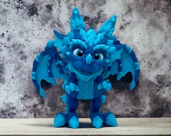 Articulated Dragon | Multicoloured | Fidget | 3D Decoration | The Blizzard | Blizzard the Frost Dragon