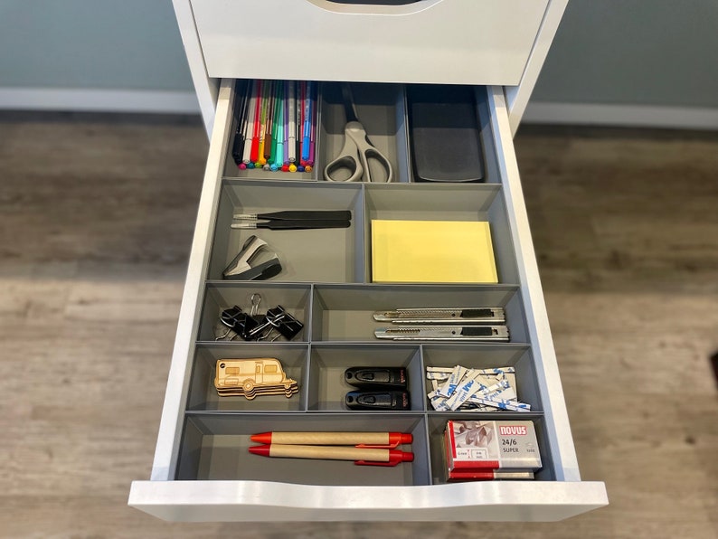 Für IKEA ALEX Ordnungssystem Einsätze Schublade Schubladeneinsätze Organizer Grau