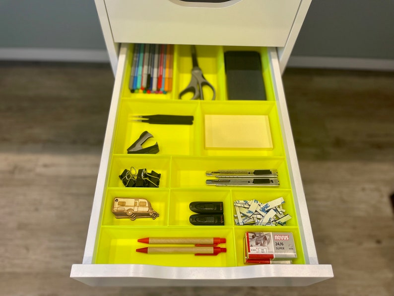 Für IKEA ALEX Ordnungssystem Einsätze Schublade Schubladeneinsätze Organizer Gelb