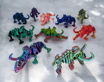 Articulated Mammoth | Multicoloured | Fidget | 3D Decor | Skeleton | Jointed Skeleton Tabletop XXL
