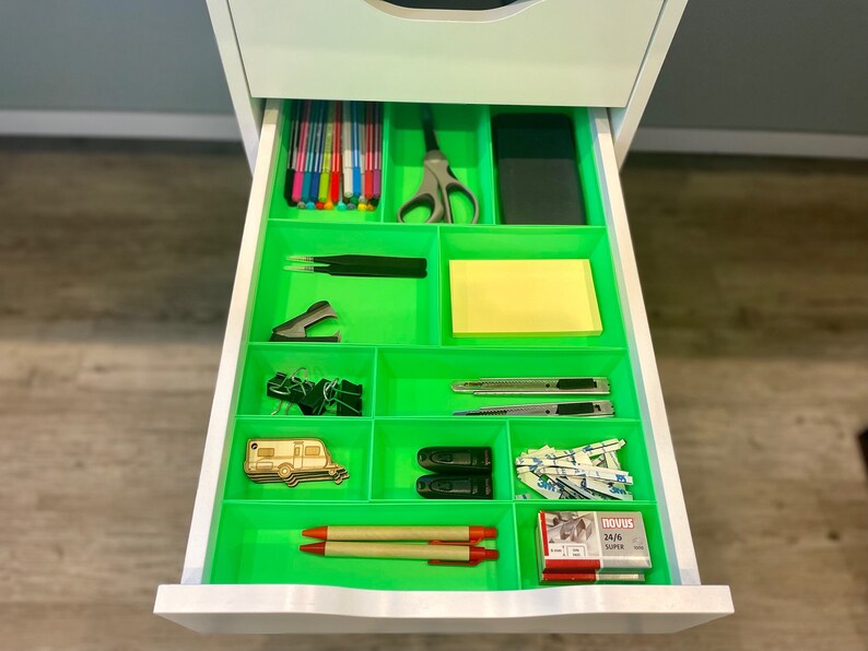 Für IKEA ALEX Ordnungssystem Einsätze Schublade Schubladeneinsätze Organizer Grün