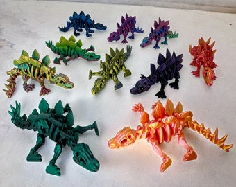 Articulated Stegosaurus | Stegosauridae | Multicolored | Fidget | 3D Decoration | Dinosaur | XXL Jointed Dinosaur Tabletop