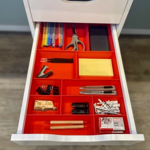 Für IKEA ALEX Ordnungssystem Einsätze Schublade Schubladeneinsätze Organizer Rot