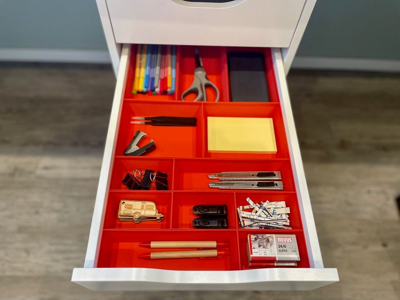 Für IKEA ALEX Ordnungssystem Einsätze Schublade Schubladeneinsätze Organizer Rot