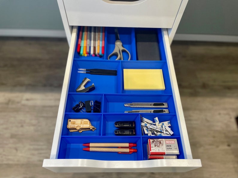 Für IKEA ALEX Ordnungssystem Einsätze Schublade Schubladeneinsätze Organizer Blau