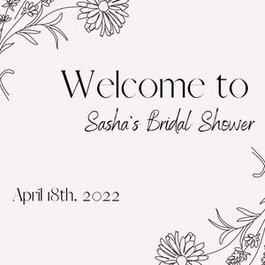 Minimal Floral Welcome Sign Template