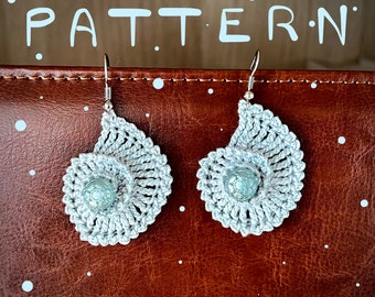 Seashell Earrings Crochet Pattern English PDF