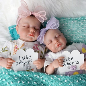 Reborn Baby Dolls 20inch 3D-Paint With Visible Veins Realistic Reborn Twins Sleeping Cloth Body High Quality Toddler Doll Bebe Birthday Gift