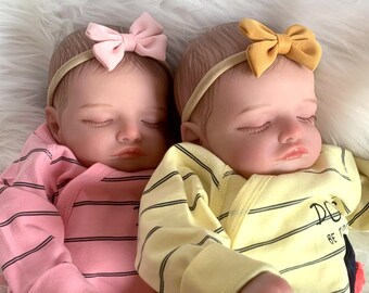 Newborn Baby Girl or Boy Dolls 19inch 3D-Paint With Visible Veins Like Real Reborn Weighted Baby Dolls Handmade Painted Hair Birthday Gift