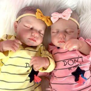 Reborn Twins Sleeping Already Finished 3D-Paint With Visible Veins Like Real Reborn Baby Dolls Handmade Toddler Doll Bebe Birthday Gift