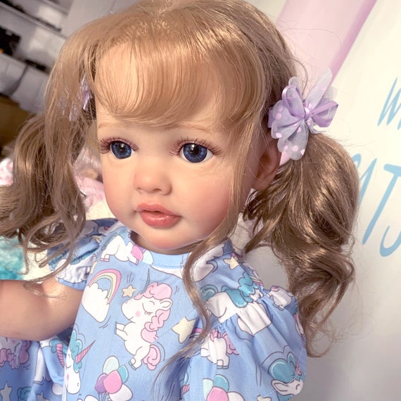 Bambole del bambino rinato Ragazza Capelli radicati a mano Bambino