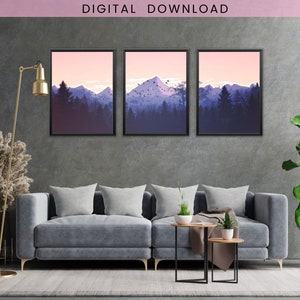 3 Piece Wall Art Printable Set of 3 Wall Art Print Sunset - Etsy