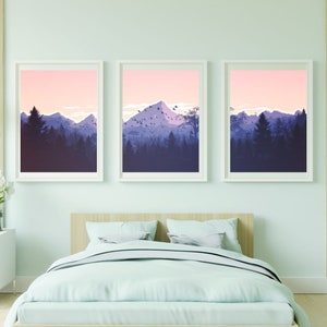 3 Piece Wall Art Printable Set of 3 Wall Art Print Sunset - Etsy