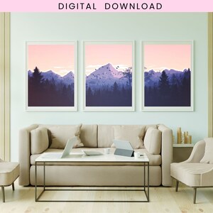3 Piece Wall Art Printable Set of 3 Wall Art Print Sunset - Etsy