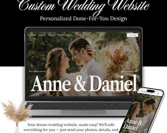 Custom Premium Wedding Website Template - JoyInvite Timeless Template | Wedding Website with RSVP Form | Personalized Done-For-You Design