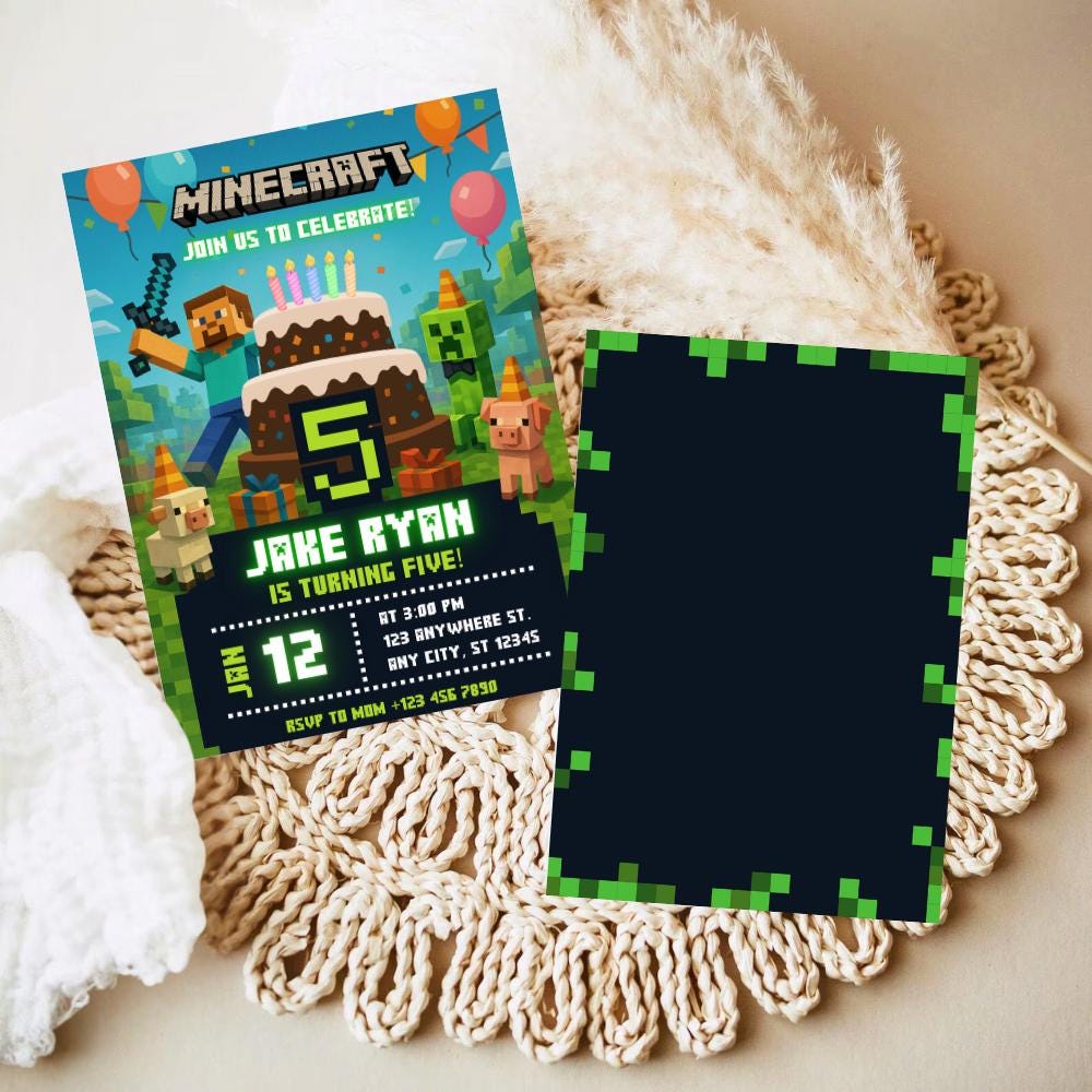 Editable Minecraft Invite Template