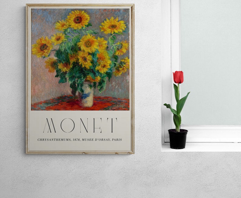 Claude Bouquet of Sunflowers 1881 Met Museum Gallery 819 Etsy