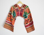 Patchwork Neck Yoke, Banjara Kutch Applique,Banjara Hand Embroidered Choli ,kuchi yoke, Vintage Afghan Kuchi Banjara Hand Embroidered Choli