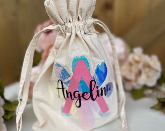 Bolsa de regalo de tela de nombre personalizado, regalo de bodas, favor, damas de honor damas de honor guardan bolsa personalizada de algodón de sake