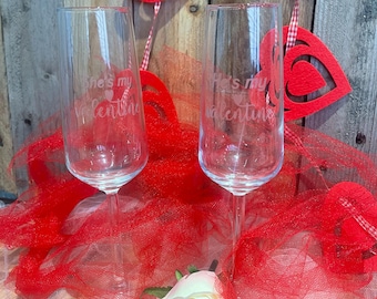 Copa de San Valentín, Flauta, Par de flautas de San Valentín, Copa de champán, Copa de champán de regalo de San Valentín,