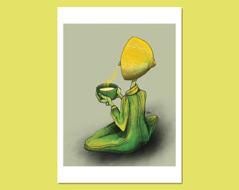 Tee Kunstdruck | Daphna Kato Illustration Zitrone surreal (A3 / A4)
