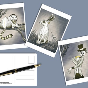 Lot de cartes postales Alice | Illustration de Daphna Kato Alice au pays des merveilles (3xA6)