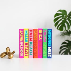 Set di 7 scatole colorate per libri di viaggio, libri finti da tavolino di tendenza