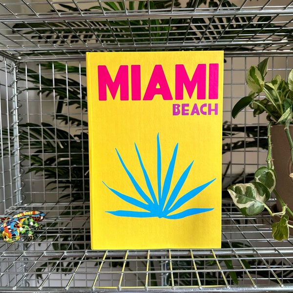 Boîte de livre de voyage de luxe à Miami Beach, décor de table basse, boîte de livre ouvrable, boîte de livre de mise en scène, livre décoratif, boîte de livre colorée, cadeau