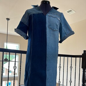 MINIDRESS denim - UPCYCLED from jeans - PatchedUP mini dress.