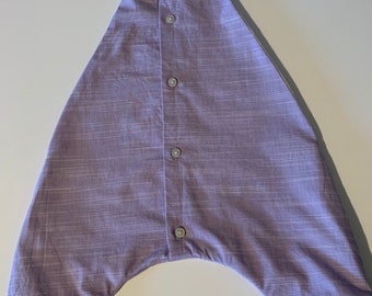 Romper - purple UPCYCLED ButtonUP baby romper from shirt.