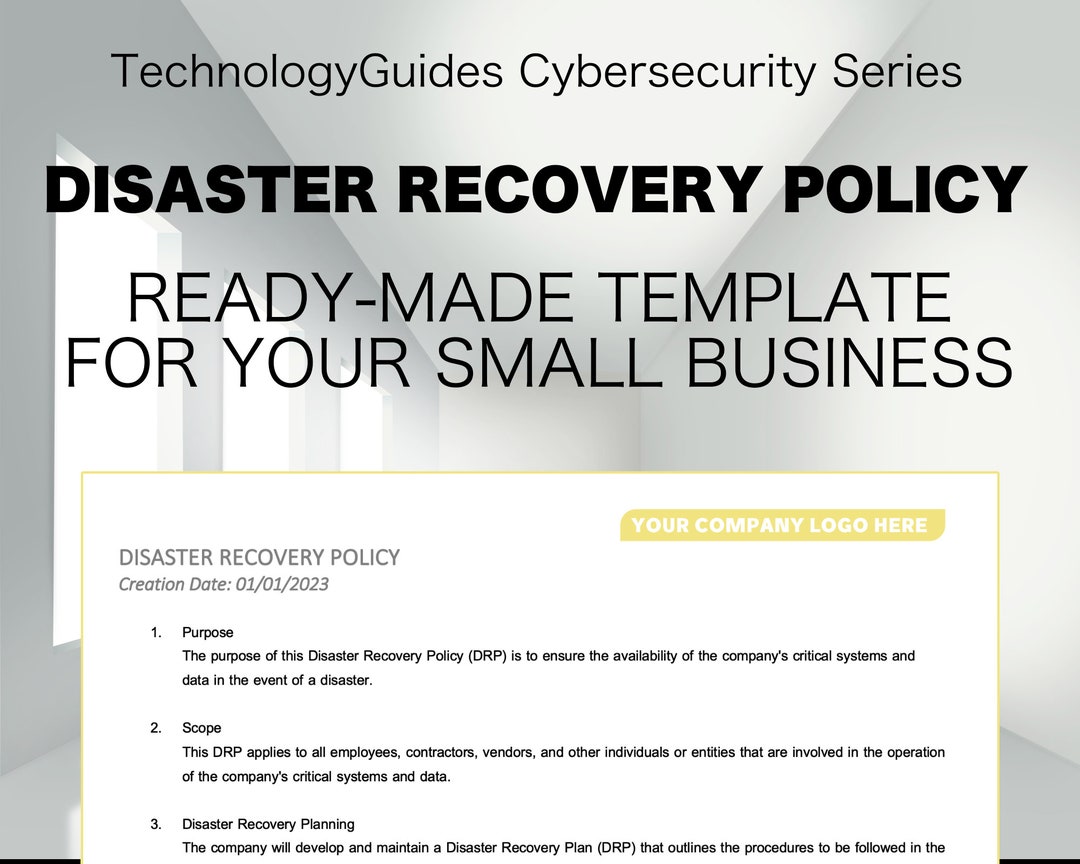 Easy Disaster Recovery Policy Template Cybersecurity for Your